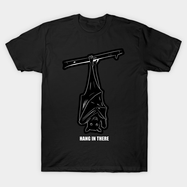 Hang In There Bat T-Shirt by Black Snow Comics